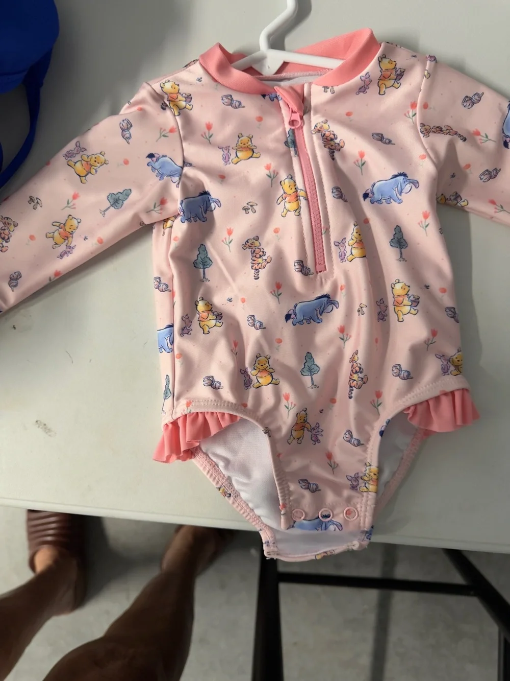 Pink Baby  swimsuit with Winnie the Pooh Characters size 6 months year without t